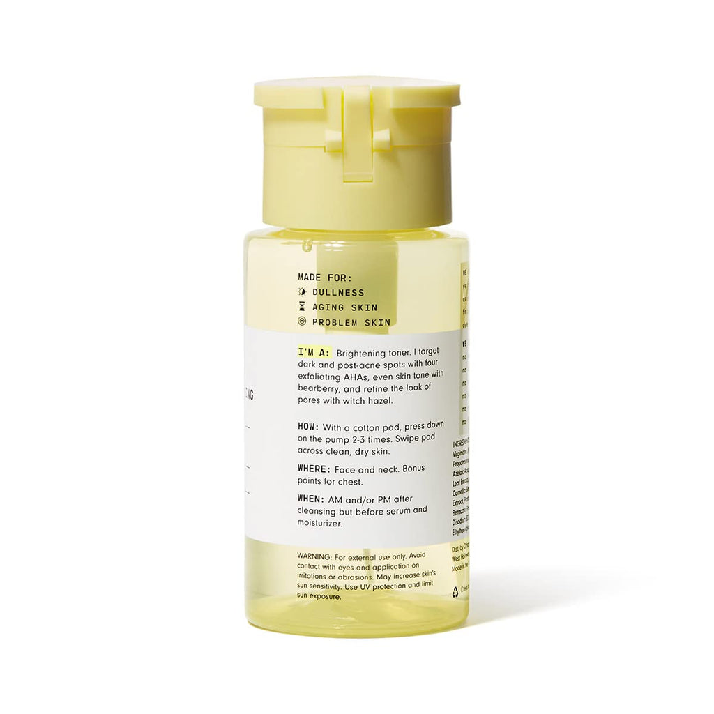 Versed Weekend Glow Daily Brightening AHA Liquid – Gentle Exfoliating Toner with Vitamin C and Botanicals – Helps Visibly Improve Skin Clarity and Tone (V1 Weekend Glow - 4 Fl Oz (Pack of 1))