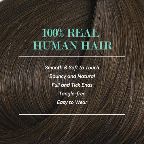 Ukira Medium Brown Hair Extensions Clip in Real Human Hair, 15 Inch 70g 7pcs Clip in Hair Extensions Real Human Hair, Ntural Straight Remy Human Hair Extensions Clip ins for Women