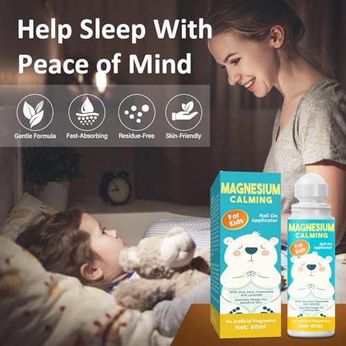 Magnesium Lotion for Kids, Effective Magnesium Lotion for Sleep, Gentle and Safe Formula, Help Your Child Relax and Calm at Bedtime, Roll-on Application, Easy to Use, 02A