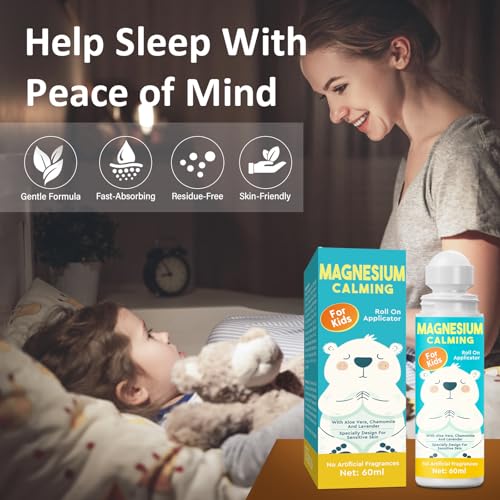 Magnesium Lotion for Kids, Help Kids Calming for Bedtime, Magnesium Lotion for Babies, Safe Formula for Children, Roll-on Applicator Design, Suitable for Children