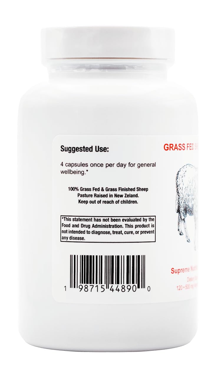 Supreme Nutrition Grass Fed Sheep Heart. 120 Pure Ovine Heart Capsules