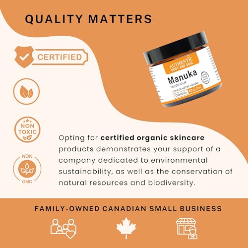 Organic Manuka Tallow Cream - Certified Grass-Fed Tallow with Manuka Honey Skin Cream. Helps Soothe the Effects of Sensitive Skin. For Women, Men or a Cream for All Ages as a Daily Moisturizer