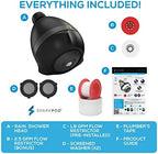 SparkPod 3-Inch Extreme High Pressure Shower Heads - Pressure Boosting with Rain, Massage & Pulsating Mode, Powerful Water-Saving Showerhead - 2.5 GPM Fixed Shower Head (Midnight Black Matte)