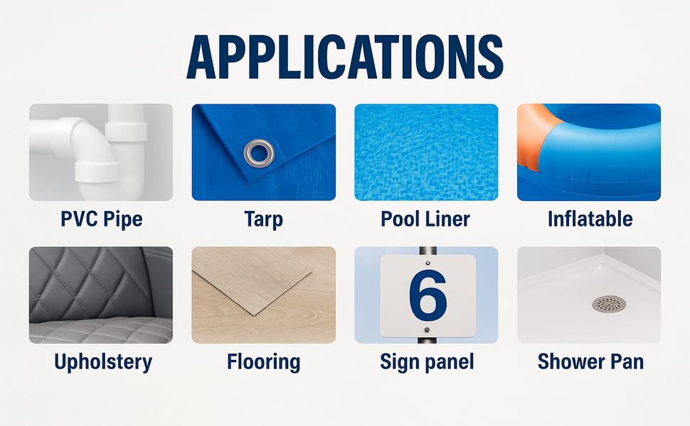 HOOK UP Vinyl Cement – Waterproof Pool Liner Repair Glue for Vinyl & PVC, Fast-Drying Flexible Contact Cement for Inflatables, Air Mattresses, Boats, Tarps, Hot Tubs & Pool Patch Repairs (16 oz)