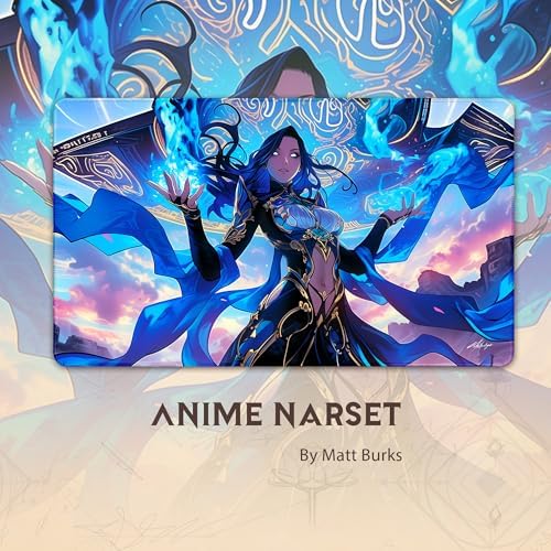 Azure Scholar (Stitched) - MTG Playmat by Matt Burks - Compatible with Magic The Gathering Playmat - Play MTG, YuGiOh, TCG - Original Play Mat Art Designs & Accessories