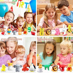 81Pcs Animal Erasers Desk Pets for Kids Animal Pencil Erasers Bulk Puzzle Eraser Toys Gifts for Classroom Prizes,Game Reward,Treasure Box,Easter Egg Fillers,Goodie Bag Stuffers,Party Favors