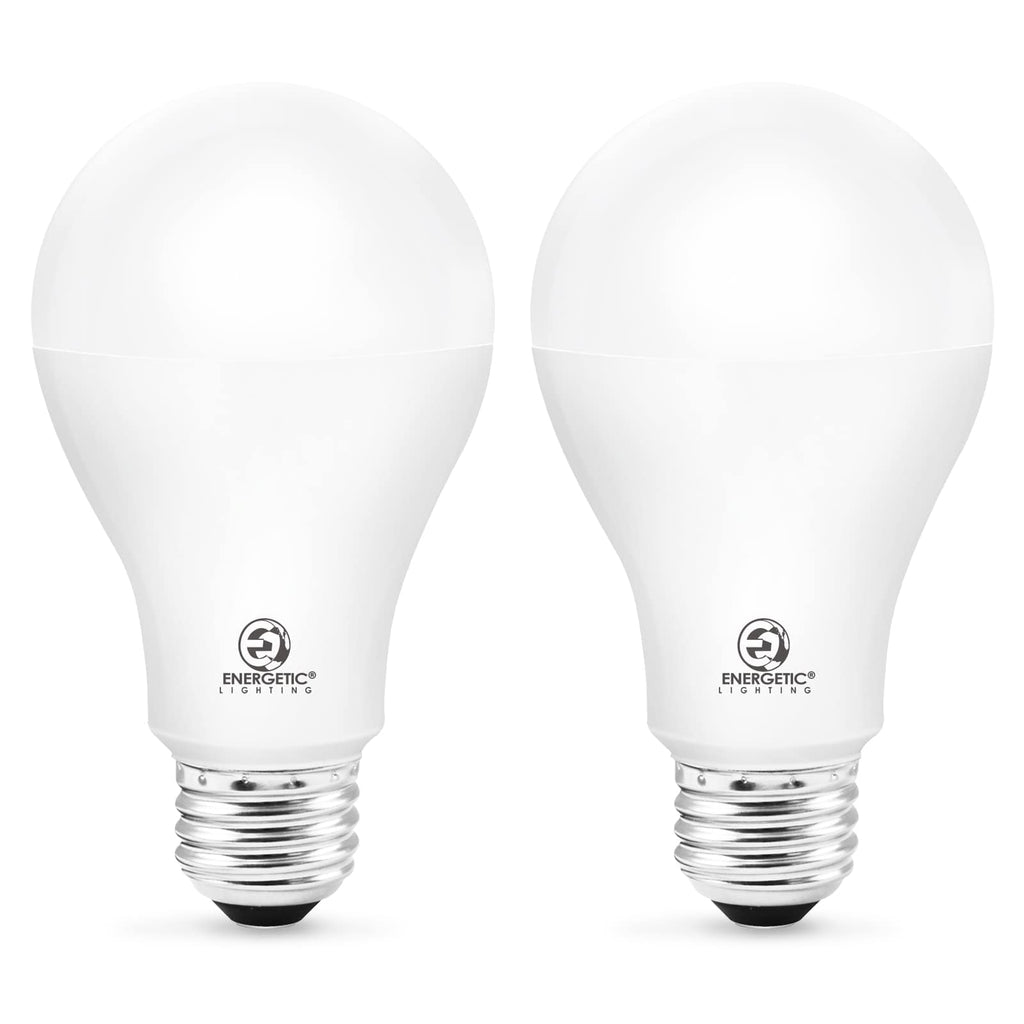 E ENERGETIC LIGHTING 150 Watt LED Light Bulb, Super Bright A21 LED Bulb Cool White 4000K, Non-Dimmable, 2300lm, High Lumen Light Bulbs, UL Listed, 2 Pack