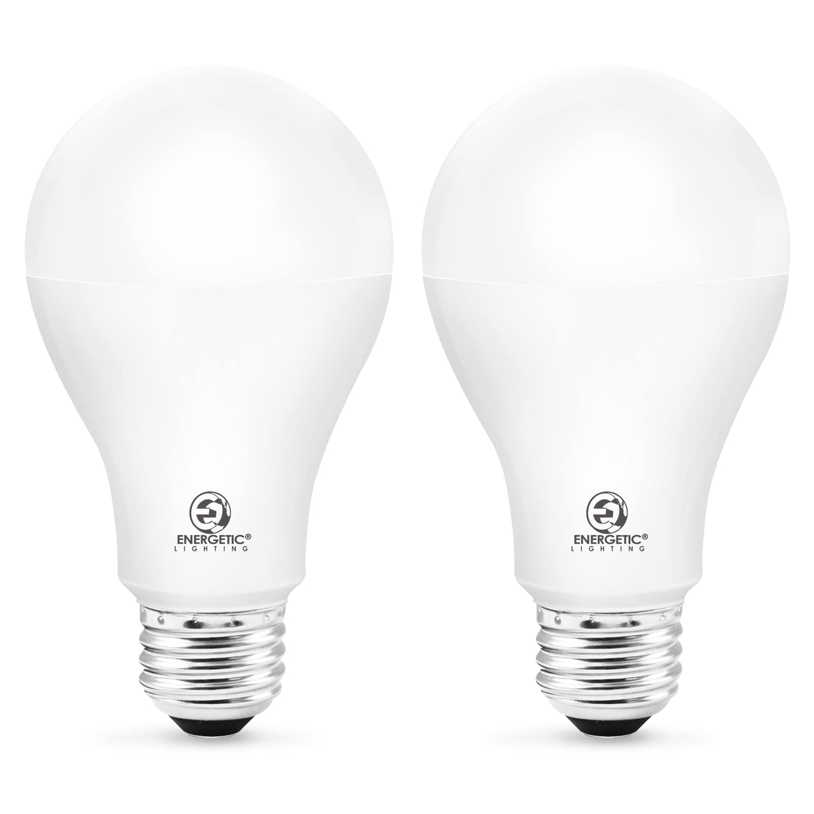 E ENERGETIC LIGHTING 150 Watt LED Bulb, 2600LM Super Bright Light Bulbs, Daylight 5000K, Dimmable A21 LED Bulb, E26 Standard Base, UL Listed, Damp Rated, 2 Pack
