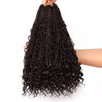 Goddess Box Braids Crochet Hair-9 Packs Crochet Braids for Black Women 14 Inch Crochet Braids with Curly Ends (Boho 14 Inch (Pack of 9), 4#)