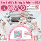 GOGOSO Ball Pits Balls for Toddlers Pack of 50 100 200 Plastics Shape Ball Non-Phthalate Non-BPA Non-Toxic 2.2-Inch Crush Proof Play Balls