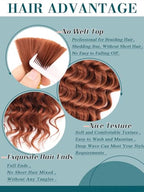 Ginger Bohemian Braiding Hair Deep Wave Bulk Hair for Braiding No Weft Hair Curls for Boho Braids Wet and Wavy Curly Bundles for Braiding Hair Extensions 2 Bundle 200g 18 Inch Water Wave, 350