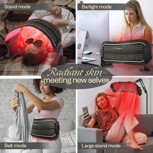 Multifunction Red Light Therapy for Body and Face, 850nm Near-Infrared Light Therapy LED Mask Facial Body Beauty Equipment for Skin Care at Home, with Stand