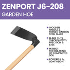 Zenport Hoe J6-208 with 53-Inch Wood Handle, Steel