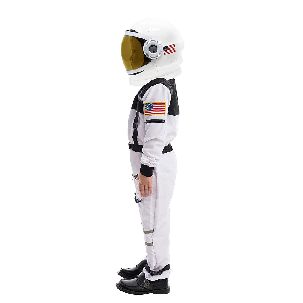 Spooktacular Creations White Astronaut Costume with Helmet, Space Suit for Toddler with Movable Visor, Kids Astronaut Halloween Costume for Cosplay, Party Favor Supplies (3T, 3-4 yrs)