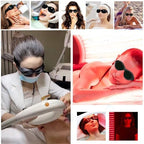 FreeMascot Red Light Therapy Glasses, Laser Safety Glasses IPL 200-2000nm, Eyes Protection for Tanning Goggles and Red Light Therapy