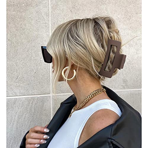 Canitor Hair Claw Clips for Women - 4 PCS Matte French Design Rectangular Barrette Banana Non-Slip Clips for Thick Hair