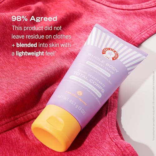 First Aid Beauty Whole Body Deodorant Cream | Control Unwanted Body Odor for an All-day Fresh Feel, Dermatologist & Gynecologist Tested Safe on Sensitive Skin, Gluten, Nano, and Parthenolide Free, 3oz