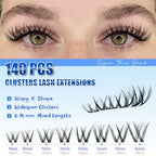 Lash Clusters Kit 9mm-16mm Eyelash Clusters C curl Lash Extension Kit Individual Lashes Cluster DIY Wispy Volume Lashes Natural Eye Lash Clusters False Mink Lash Trays with Lash Bond&Tweezers