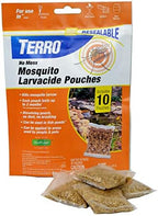 TERRO T1210 No Mess Mosquito Larvacide Pouches - 10 Pouches Included