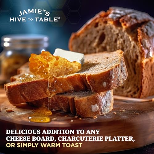 Jamie's Hive To Table 100% Raw Honeycomb, 48 Oz (Pack of 12) – All-Natural Pure Georgia Honeycomb – Fresh Georgia Honeycomb with Bee Pollen and Propolis, No Additives or Preservatives, Non-GMO