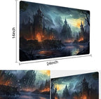 MTG Playmat Size 24x14in Free Storage Bags Non-Slip Backing Printing, Ideal for Card Game Enthusiasts TCG Playmat (No with Zone,Hidden Evil)