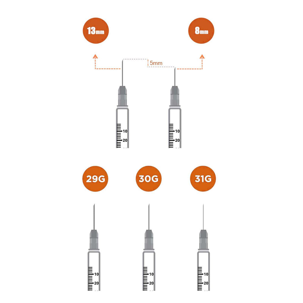 1ml Syringes with 30G 5/16" (8mm) Needle, Individual Wrapped, 30PACK (1CC 30G 5/16"-30PACK)