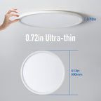YELIOLED 6 Pack 12 Inch Slim Dimmable LED Flush Mount Ceiling Light Fixtures, 24W 2640LM 3000K/4000K/5000K, House Upgrade Led Lights for Bedroom Hallway Laundry Room Rental Units, 240W Equiv., White