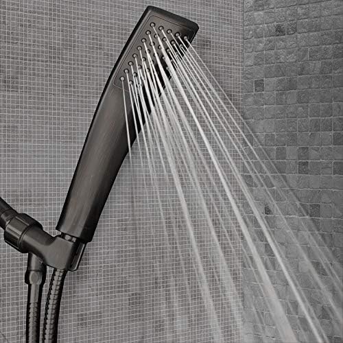 Luxury Spa Series: Bronze Hand Held Shower Head, 2.3 inch High Pressure Handheld Showerhead with Extra-Long Stainless Steel Hose, Experience MAXX Comfort and Elegance (Oil Rubbed Bronze)