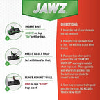 JT Eaton 410BULK Jawz Plastic Rat Trap, High Tension Spring, Reusable Rodent Snap Trap for Solid or Liquid Bait, 12 Pack