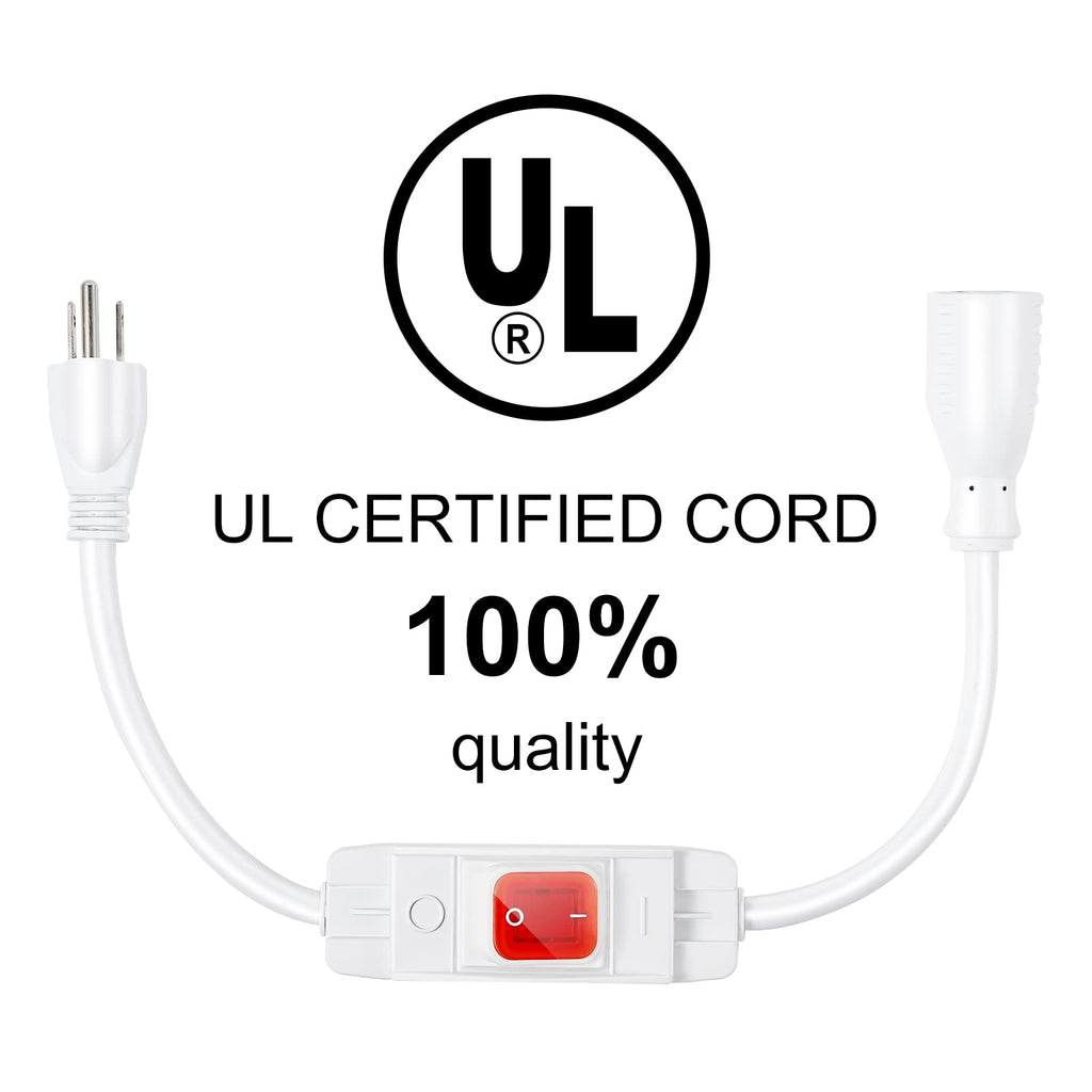 Outdoor Waterproof Extension Cord with Switch - 3 Prong, On/Off Switch with SJTW Extension Cord, Heavy Duty, 125v/250v (25 Ft, White)