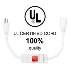 Outdoor Waterproof Extension Cord with Switch - 3 Prong, On/Off Switch with SJTW Extension Cord, Heavy Duty, 125v/250v (25 Ft, White)