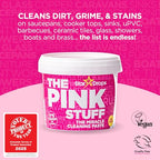Stardrops - The Pink Stuff Bathroom Cleaning Kit – Cleaning Paste, Bathroom Foam Spray, Toilet Foaming Powder, SQeeZY Sponge & 3 Microfiber Cloths – Tough on Stains, Grease & Soap Scum