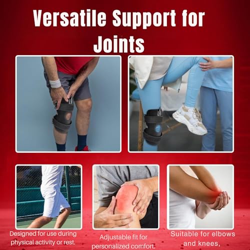 100% Medical Grade Red Light Therapy for Knee Pain Relief, Adjustable 850nm Near Infrared 660nm Red Light Wrap, Heated Knee Brace Device For Stiffness, Recovery and Joint Support