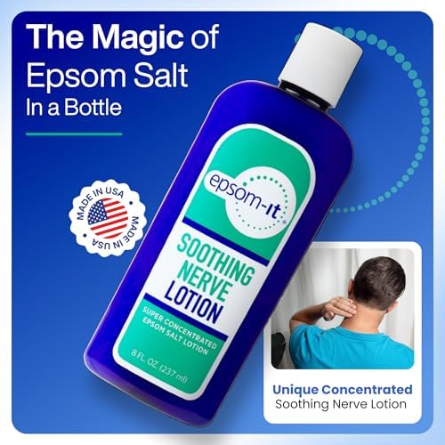 Epsom-It Soothing Nerve Lotion - Epsom Salt Magnesium Lotion, Topical Magnesium Cream with Capsaicin & Arnica for Muscle and Leg Discomfort Helping Better Sleep, 8.0 oz.