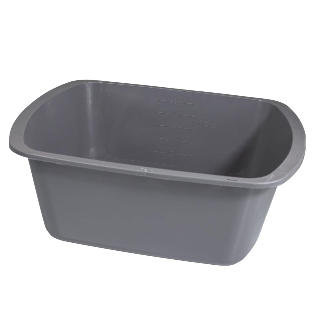 Vakly Wash Basins [5 Pack] – Rectangular Plastic 7-Quart Graduated Hospital Soaking Tub with Markings – Small Portable Washbasin for Face Washing, Cleaning, Foot Bath, Dishes, Laundry & Bedside Care