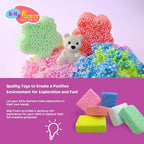 Silly Foam, Creative Modeling Foam Beads, 2-Pack of 6 Neon Pastel Color Block, No-Slime No-Mess, Perfect for Preschool and Kids, Arts & Crafts, Sensory Play, STEM, Travel Toy, Non-Toxic (Age 3+)