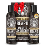 Viking Revolution Beard Wash and Beard Conditioner for Men with Argan Oil and Jojoba Oil - Beard Softener and Strengthener Beard Care Beard Shampoo and Conditioner with Beard Oil (5oz, Spiced Vanilla)