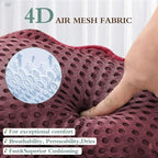 Bath Pillow RUVINCE Ergonomic Luxury Bathtub Pillow with Head,Neck, Shoulder and Back Support, 4D Bath Pillows for tub with 6 Powerful Suction Cups, Fits All Bathtub, Spa Tub, Hot Jacuzzi (Dark red)