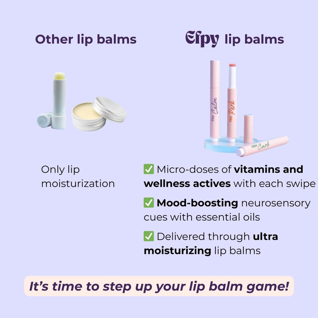 Efpy Micro-Dose Lip Balm | With Vitamins and Wellness Actives | Functional Beauty for Mind, Mood & Energy (Choose Your Formula: Calm, Curb, Perk) (Calm - Lavender & Chamomile)