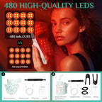 Red Light Therapy Mask Kit, 7+1 Color Near-infrared 850 Light for Neck & Decollete, Portable and Rechargeable, Cordless, Light Therapy At Home and Wireless Led Face Mask [BMask&Neck Pro]