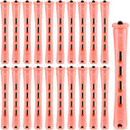 WILLBOND 60 Pcs Perm Rods for Long Hair Plastic Curl Rods Cold Wave Irons Curling Roller for Hair Styling Hairdressing Tools(0.51 Inch,Shell Pink)
