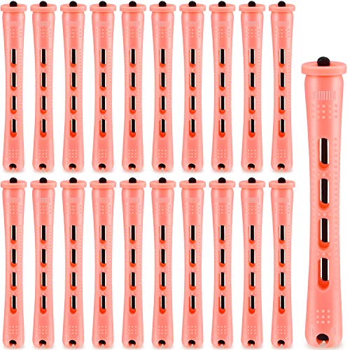 WILLBOND 60 Pcs Perm Rods for Long Hair Plastic Curl Rods Cold Wave Irons Curling Roller for Hair Styling Hairdressing Tools(0.51 Inch,Shell Pink)