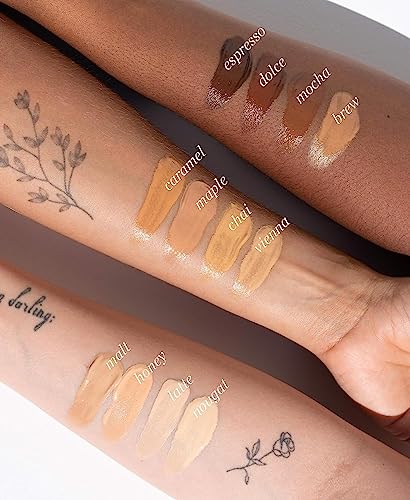 Ere Perez - Natural Oat Milk Liquid Foundation | Breathable, Buildable, Med-Full Coverage, Dewy | Peach Extract, Vitamin E | Vegan, Cruelty-Free, Clean Beauty (Dolce | dark warm, 1 fl oz | 30 ml)