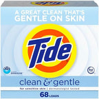 Tide Clean and Gentle Powder Laundry Detergent, Unscented, 68 Loads, 77 oz