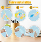 50 Count Duster Refills ，360° Heavy Duty Duster Refills Compatible with Swiffer Duster, Multisurface Heavy Duty Duster Replacements with 1 Short Handle and 1 Extenda Handle