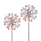 VEWOGARDEN 2PCS Metal Wind Spinners, Waterproof Wind Sculptures & Spinners Small Garden Art Outdoor Wind Spinner Kinetic Wind Spinner for Yard and Lawn