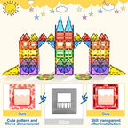 60 PCS Magnetic Building Tiles Kids Toys STEM Magnetic Blocks Sensory Toys Kids Games Magnet Building Toy for Boys and Girls Aged 3+, Kid Brain Development Preschool Kindergarten Toddler Toy