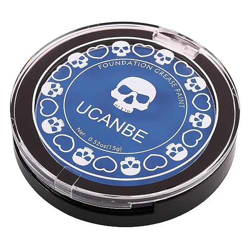 UCANBE Blue Face Body Paint Makeup Foundation, Professional Non-Toxic Greasepaint Palette for Kids & Adults Party, Cream Facepaints for Halloween Cosplay Theater Costume Stage SFX Dress-Up Makeup