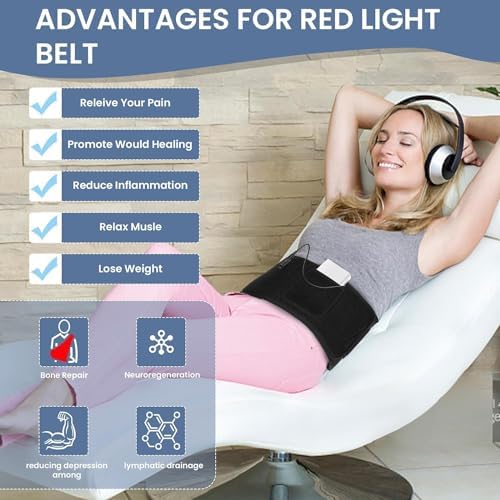 Red Light Therapy for Body,Infrared Light Therapy,Red Light Therapy Belt with Timer,Resolve Inflammation, Relieve Joint or Back Pain, Muscle Stiffness for Gift Women Men Gift