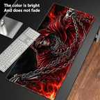 Playmats for Magic: The Gathering MTG Card Game Mat Plus 50 Pcs Card Sleeves, 24 x 14 inch TCG Mat with Stitched Edge for Commander Deck Duskmourn Board Game, Reaper with Cloak